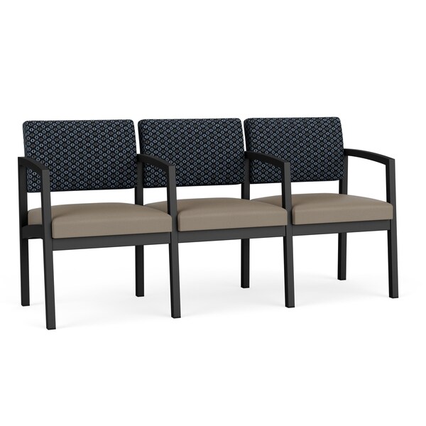 Lesro Lenox 3 Seat Tandem Seating W/ Arms, 64.5 in W 24.5 in L 32 in H LS3103 - main